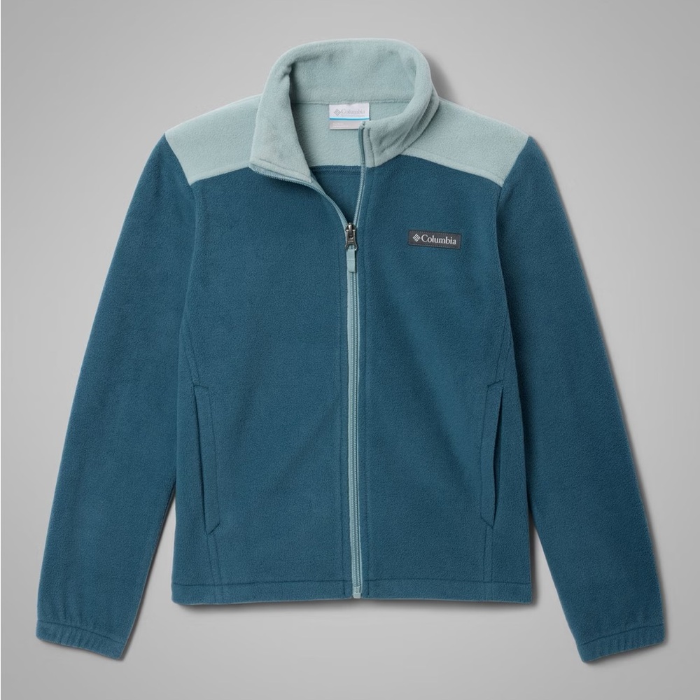 Columbia Teal and Light Blue Fleece Jacket